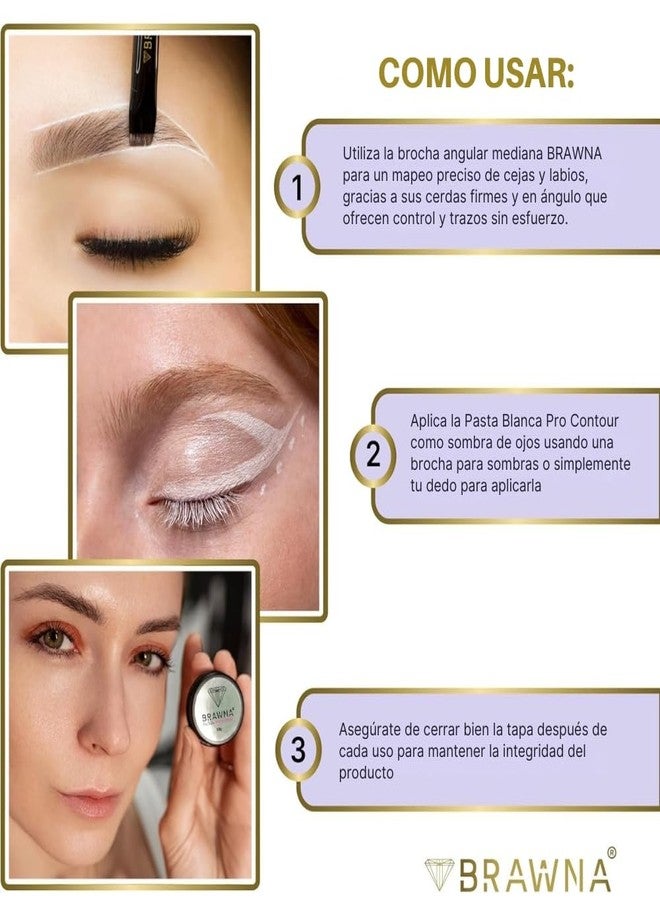 براونا معجون براونا برو كونتور الأبيض لتحديد الحواجب والشفاه - خافي عيوب أبيض للمكياج الدائم، وحناء الحواجب، والتصفيف، والتلوين - Image 5